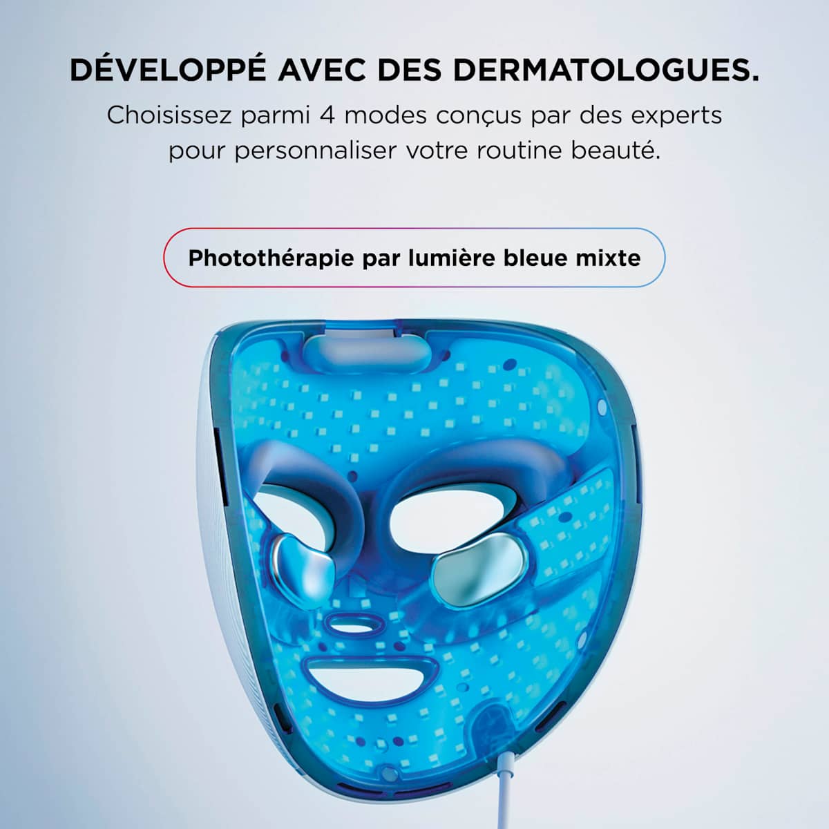 Pack Masque LED Shark CryoGlow bleu + Blender Gourde Ninja BlendBOSS (couleur au choix)
