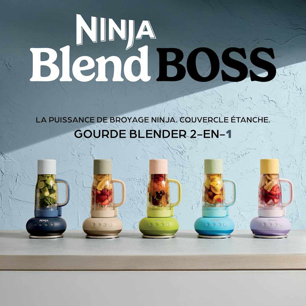 Pack Masque LED Shark CryoGlow bleu + Blender Gourde Ninja BlendBOSS (couleur au choix)