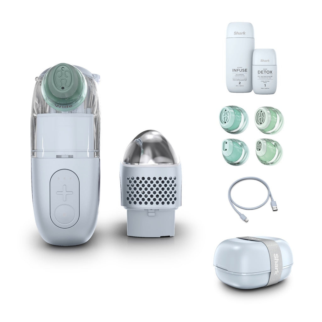 Masque LED CryoGlow + Appareil de soin FacialPro Glow + DePuffi - Bleu