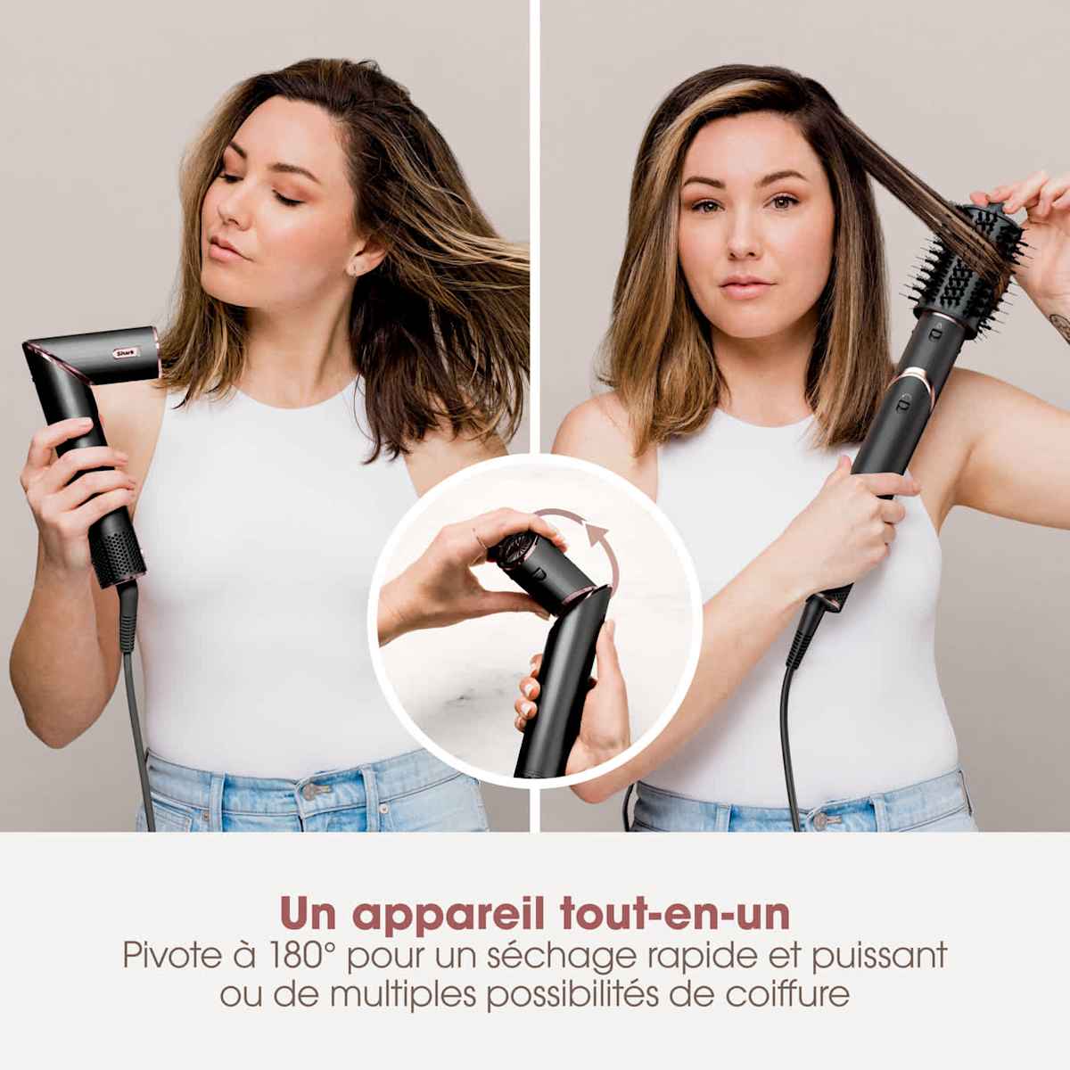 Multi-Styler et Sèche-Cheveux Shark FlexStyle sur-mesure Noir - 3 accessoires au choix