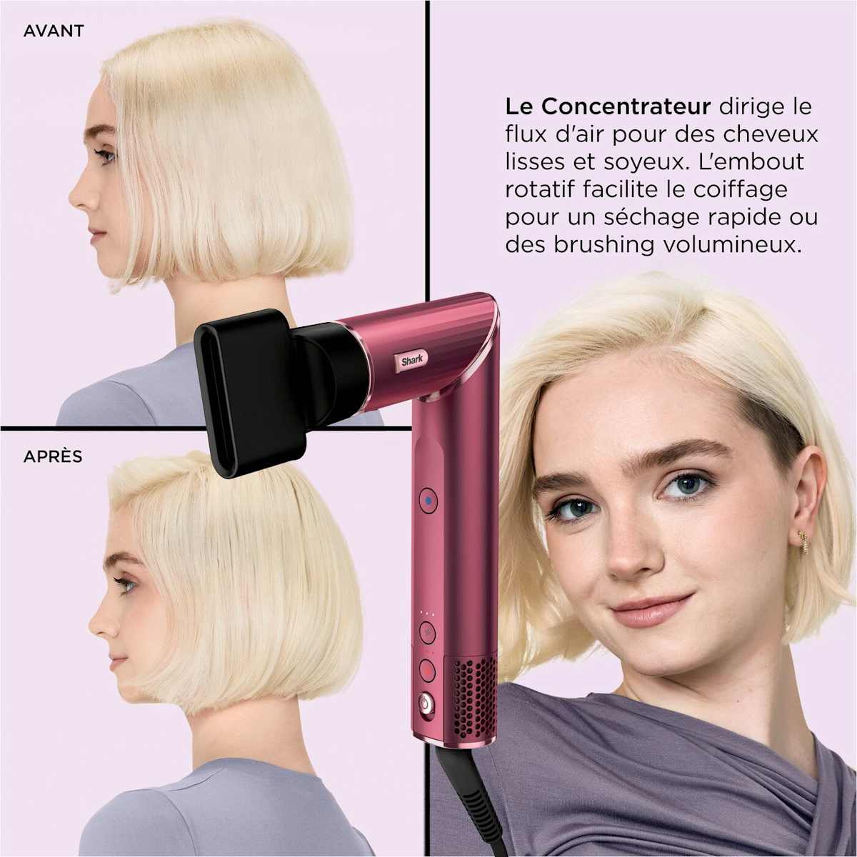 Multi-Styler et Sèche-Cheveux 5-en-1 Shark FlexStyle - Cerise Noire