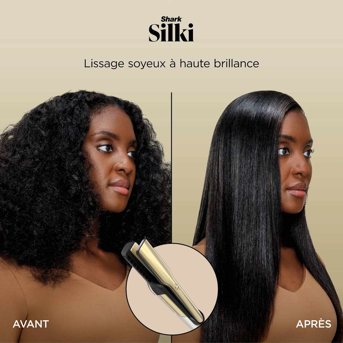 Multi-Styler premium et Sèche-Cheveux Shark Glam sur-mesure Or - 1 embout au choix