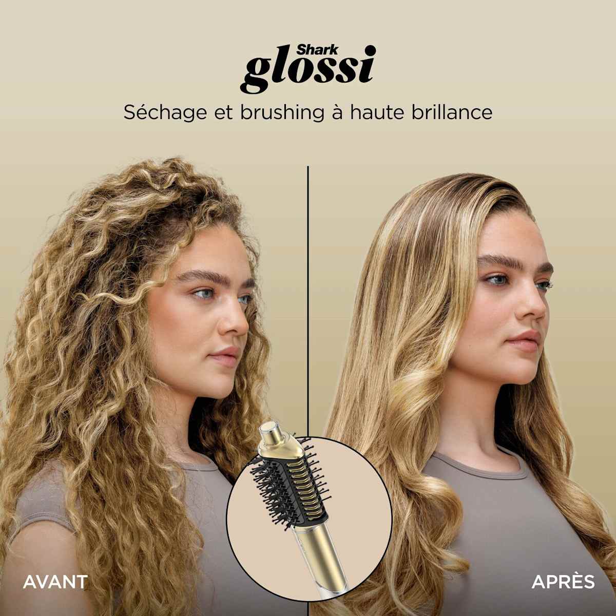 Sèche-cheveux rotatif Shark Glam – Appareil principal – Or HD6000EU