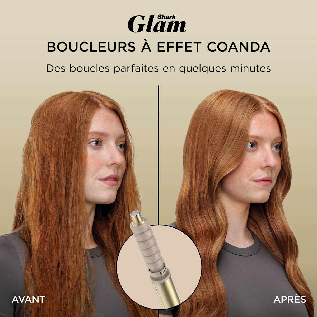 Sèche-cheveux rotatif Shark Glam – Appareil principal – Or HD6000EU