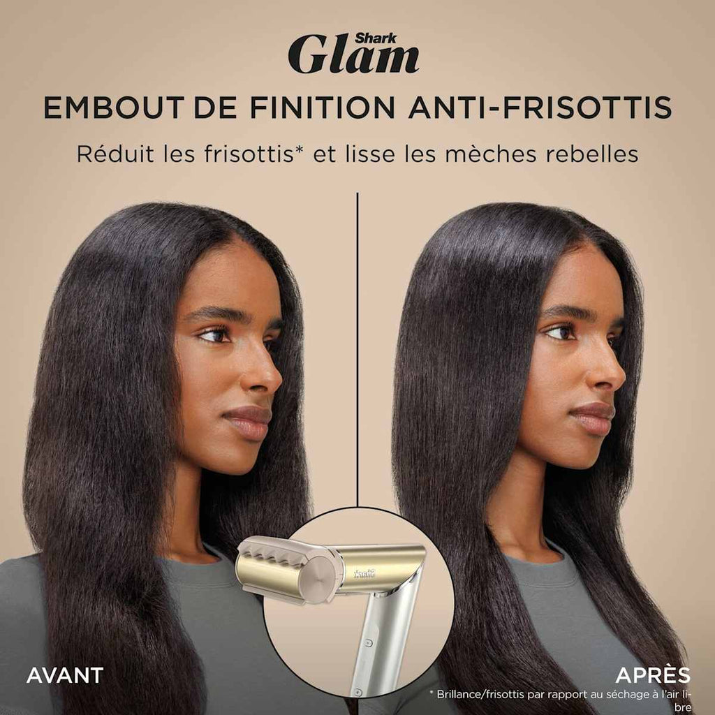 Multi-Styler premium et Sèche-Cheveux Shark Glam sur-mesure Or - 1 embout au choix