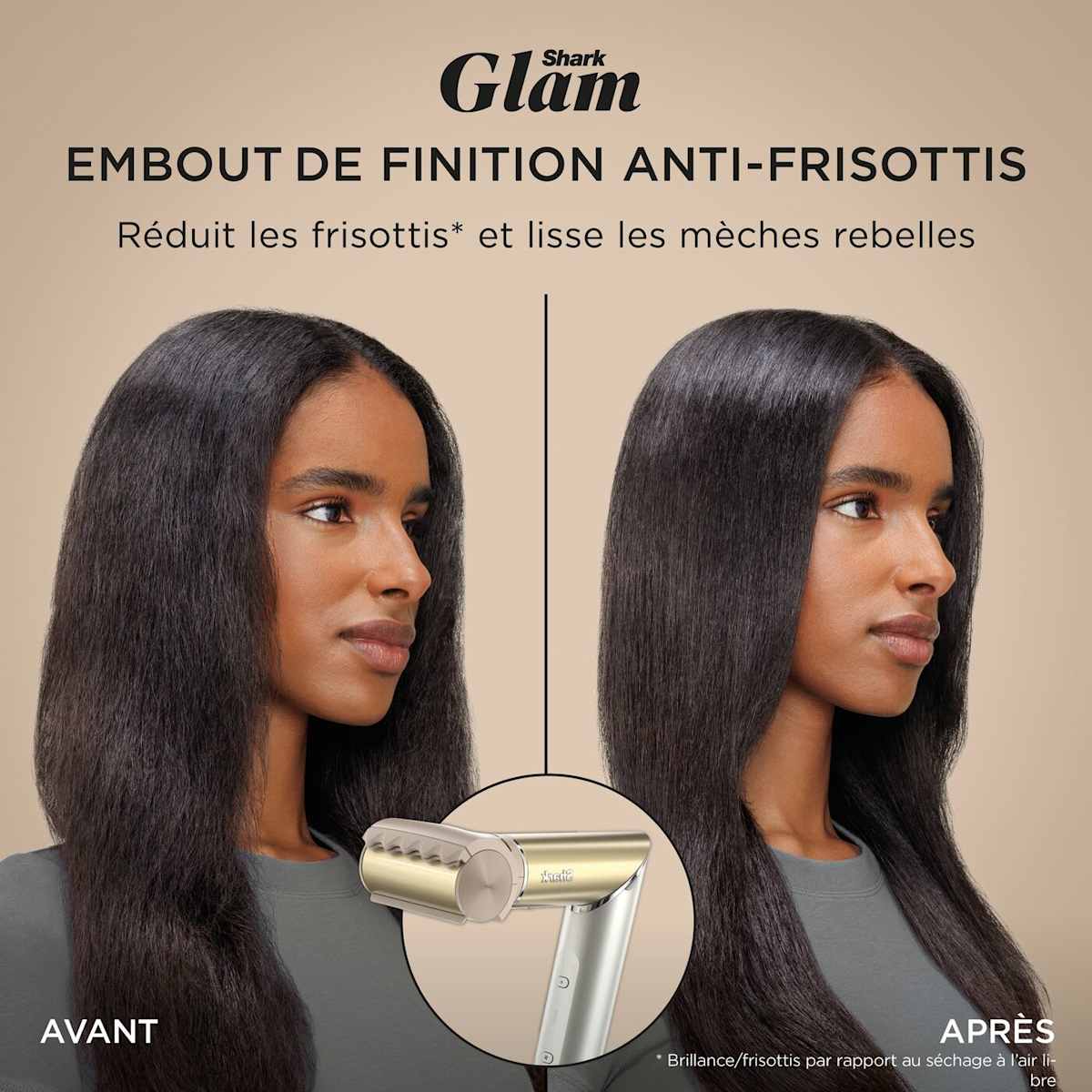 Multi-Styler premium et Sèche-Cheveux Shark Glam sur-mesure Or - 1 embout au choix