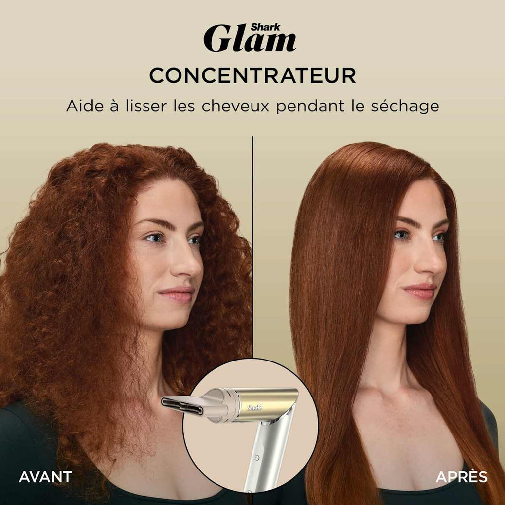 Multi-Styler premium et Sèche-Cheveux Shark Glam sur-mesure Or - 1 embout au choix