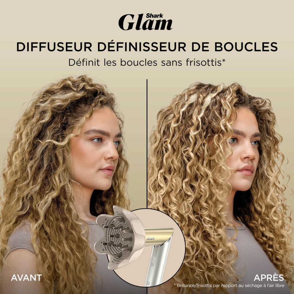 Multi-Styler premium et Sèche-Cheveux 5-en-1 avec diffuseur Shark Glam - Or