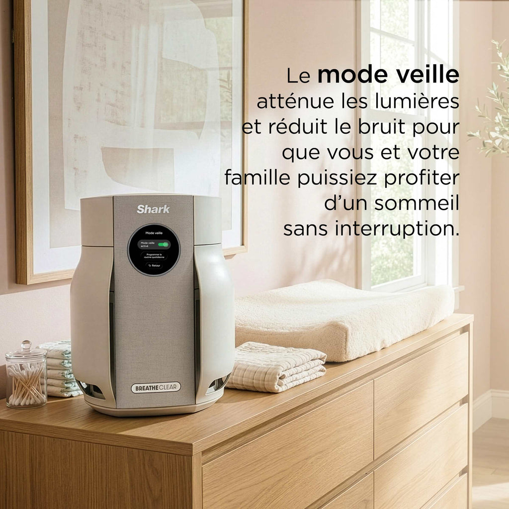 Purificateur d'air Shark BreatheClear Compact avec NeverChange6, jusqu'à 28 m²​ - Beige