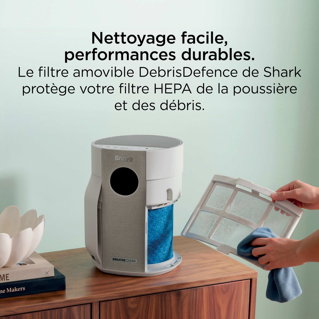 Purificateur d'air Shark BreatheClear Compact avec NeverChange6, jusqu'à 28 m²​ - Beige