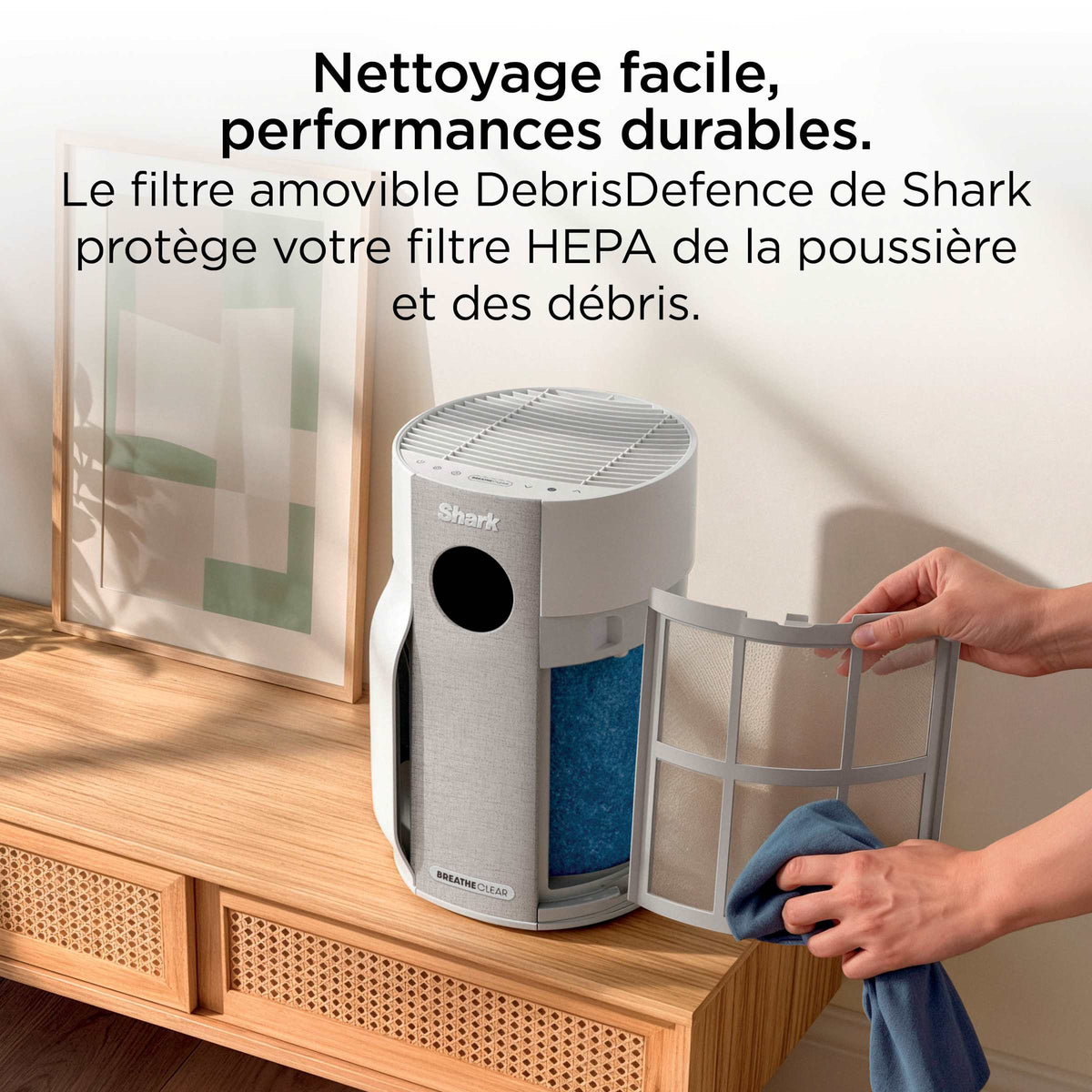 Purificateur d'air Shark BreatheClear avec NeverChange6, jusqu'à 70 m²​
