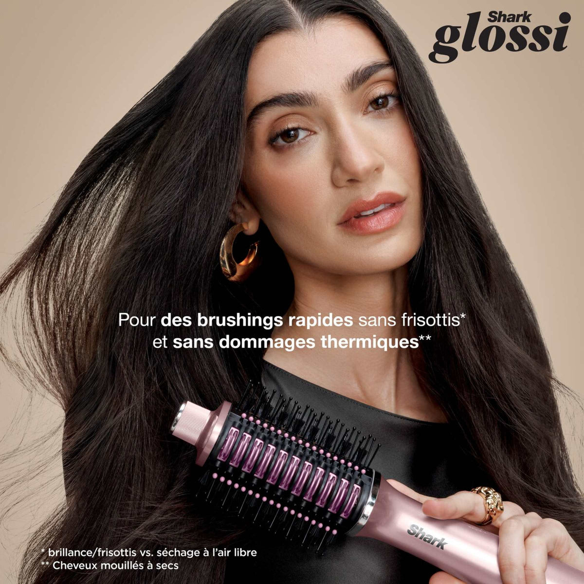 Brosse soufflante Shark Glossi 2-en-1 séchage et lissage – Rose Pivoine HT302EUPK