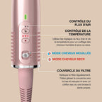 Brosse soufflante Shark Glossi 2-en-1 séchage et lissage – Rose Pivoine HT302EUPK