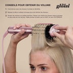 Brosse soufflante Shark Glossi 2-en-1 séchage et lissage – Rose Pivoine HT302EUPK