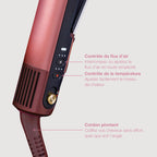 Lisseur + Sèche-cheveux tout-en- un Shark SilkiPro Straight, avec étui de rangement résistant à la chaleur - Quartz Rose
