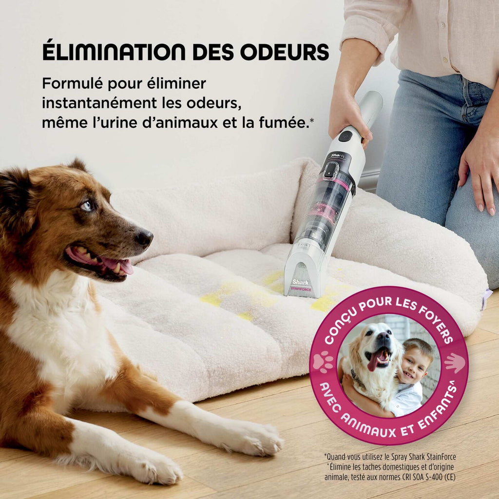 Shark StainForce - Shampouineuse Détacheur Portable Sans Fil pour Tapis, Canapé, Voiture et Tissus d'Ameublement