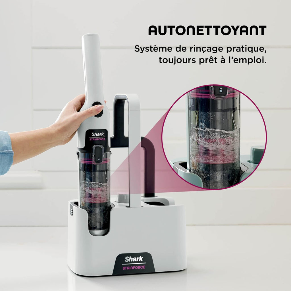 Shark StainForce - Shampouineuse Détacheur Portable Sans Fil pour Tapis, Canapé, Voiture et Tissus d'Ameublement