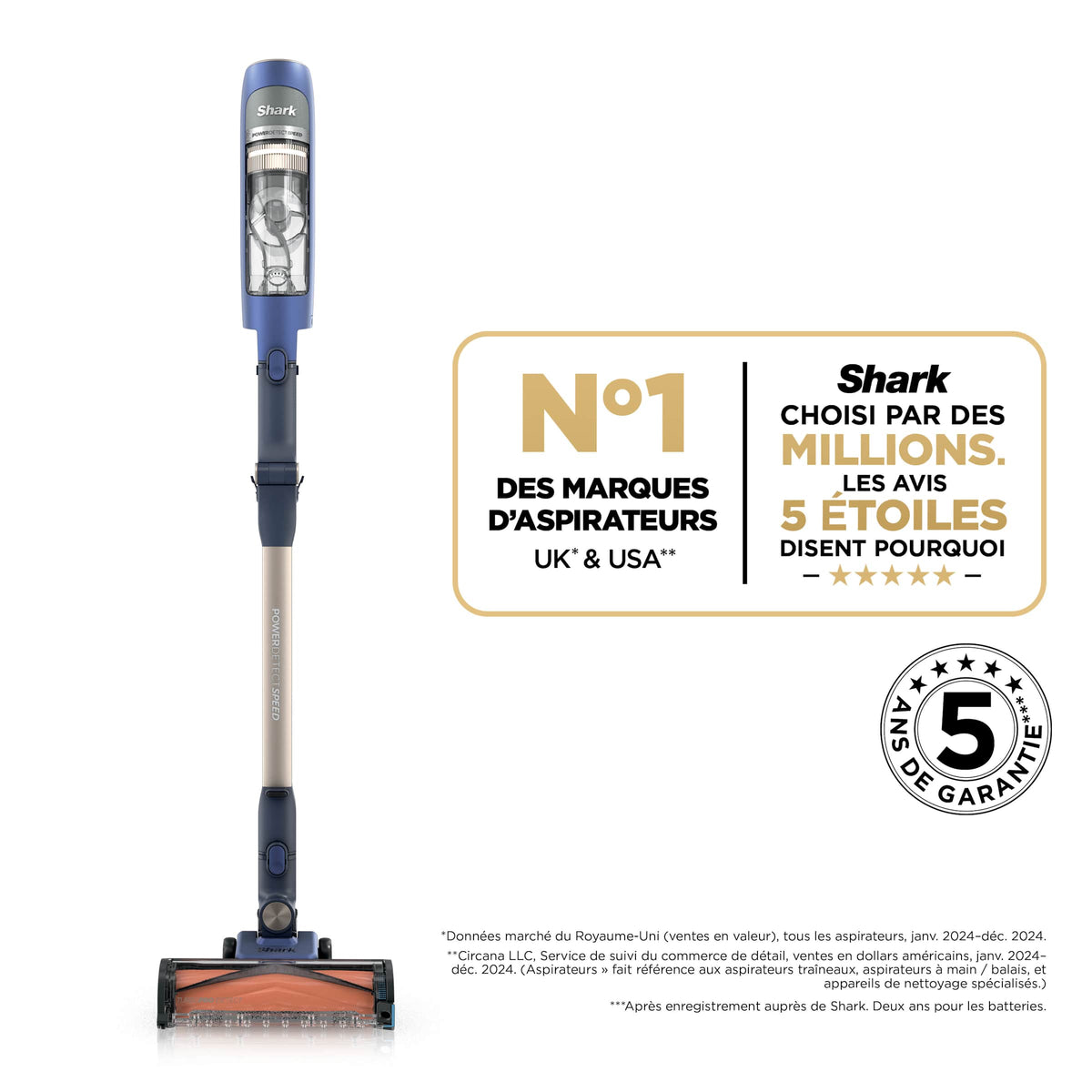 Aspirateur balai sans fil Shark PowerDetect Speed – Ultramarine