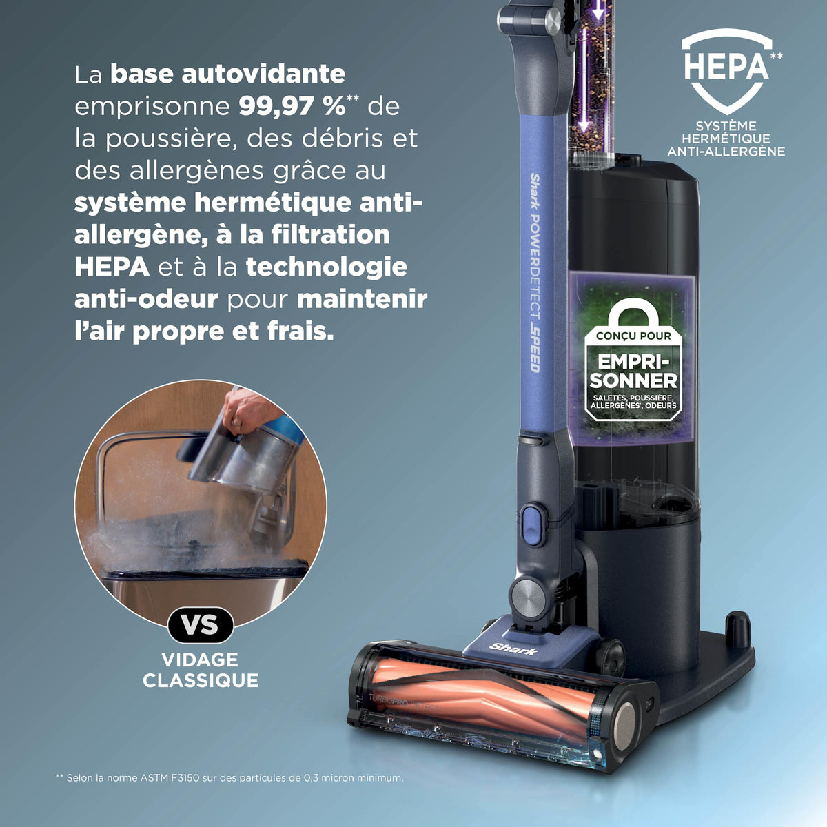 Aspirateur balai sans fil Shark PowerDetect Speed Pet Pro Clean & Empty – Ultramarine