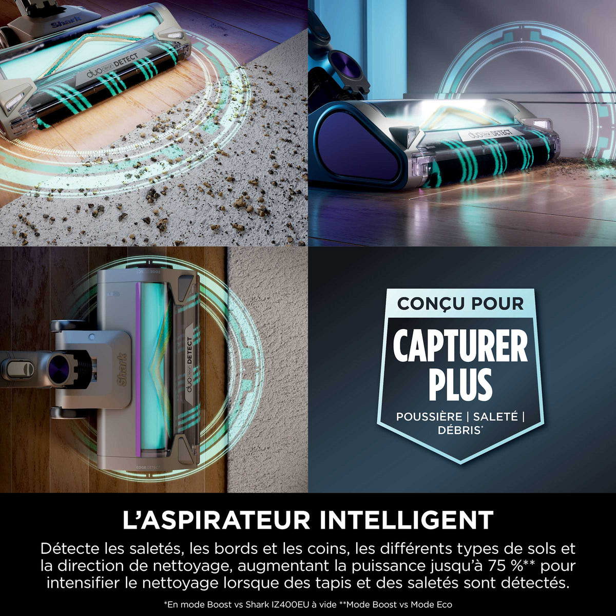 Aspirateur sans fil Shark PowerDetect Clean & Empty spécial poils d’animaux avec double batteries amovibles