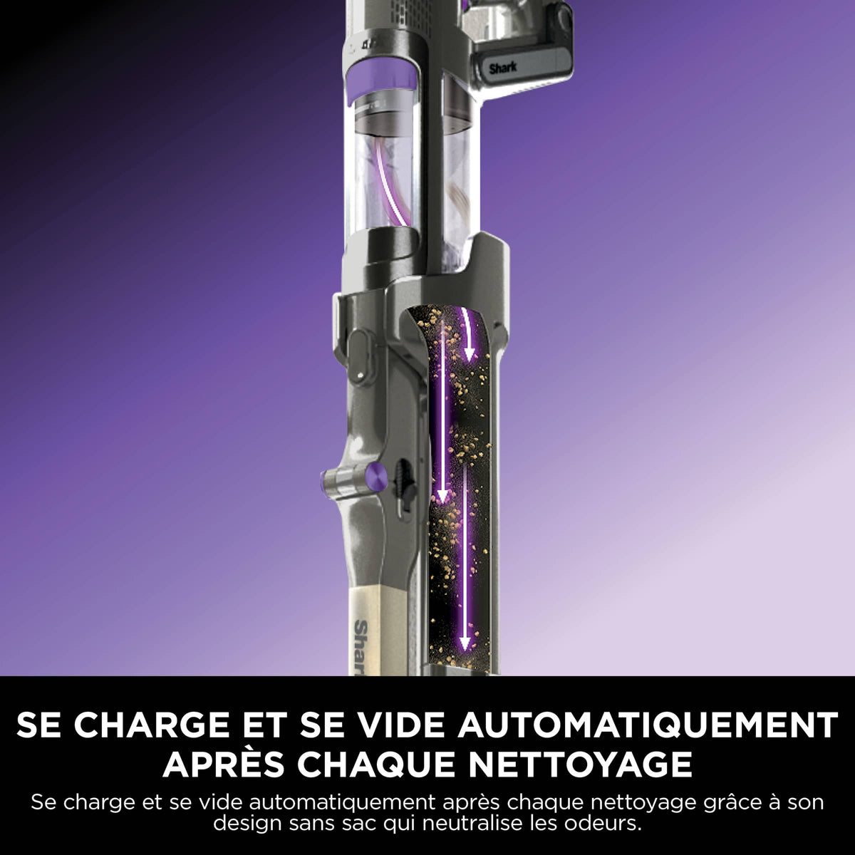 Aspirateur sans fil Shark PowerDetect Clean & Empty spécial poils d’animaux avec double batteries amovibles