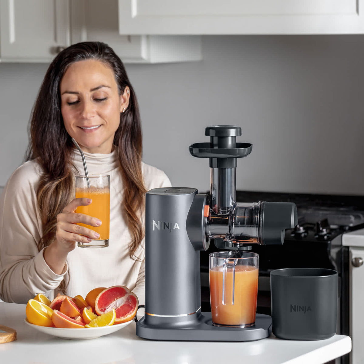 Extracteur de jus à froid Ninja NeverClog - Pressage lent sans colmatage