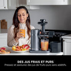 Extracteur de jus à froid Ninja NeverClog - Pressage lent sans colmatage