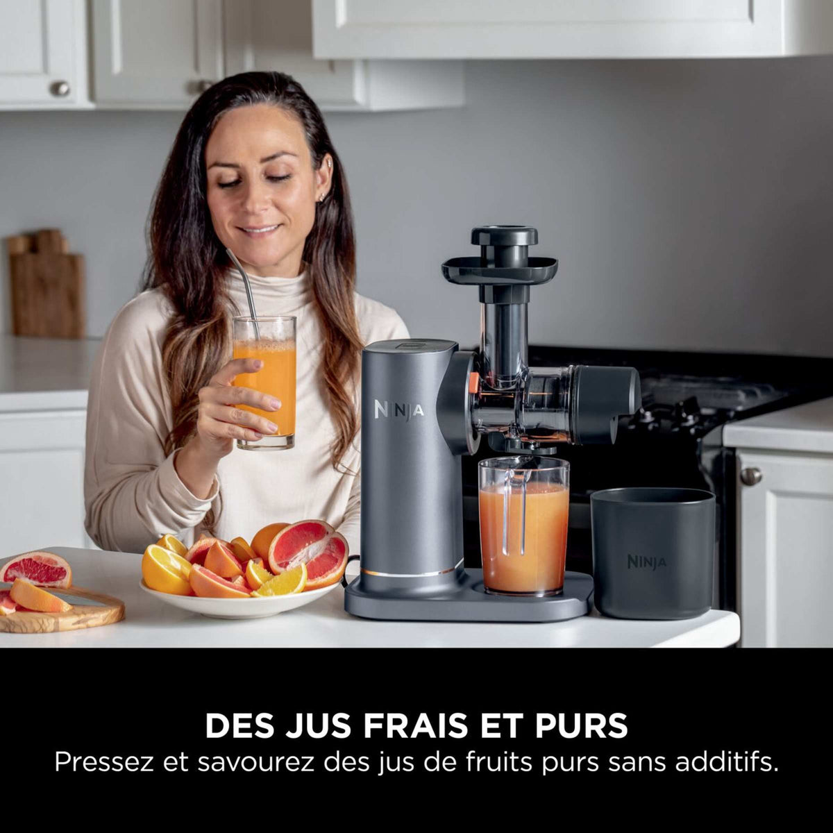 Extracteur de jus à froid Ninja NeverClog - Pressage lent sans colmatage