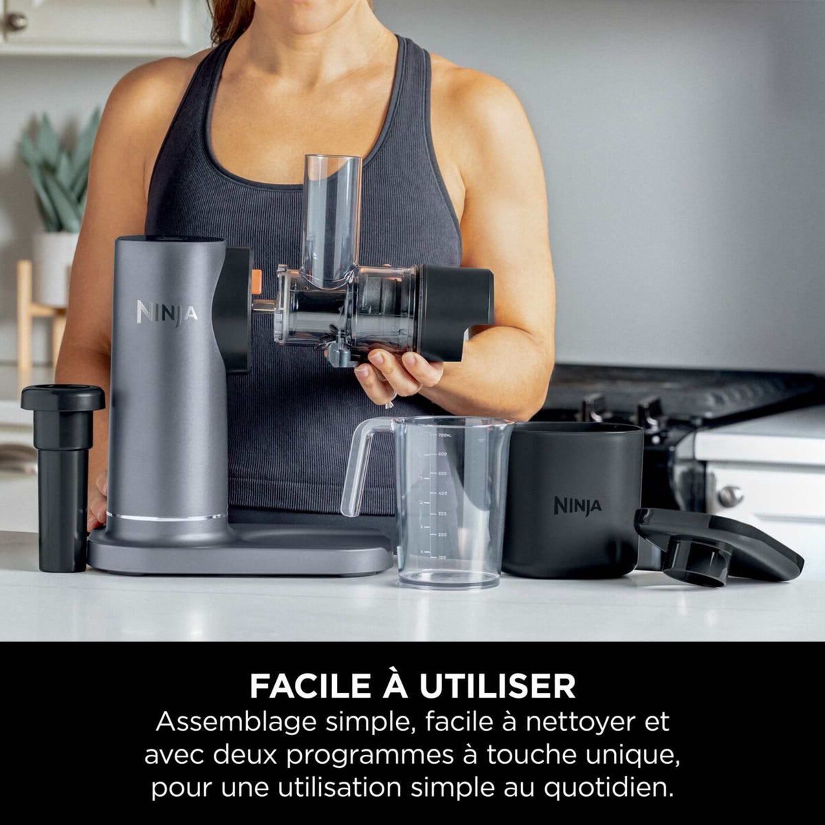 Extracteur de jus à froid Ninja NeverClog - Pressage lent sans colmatage