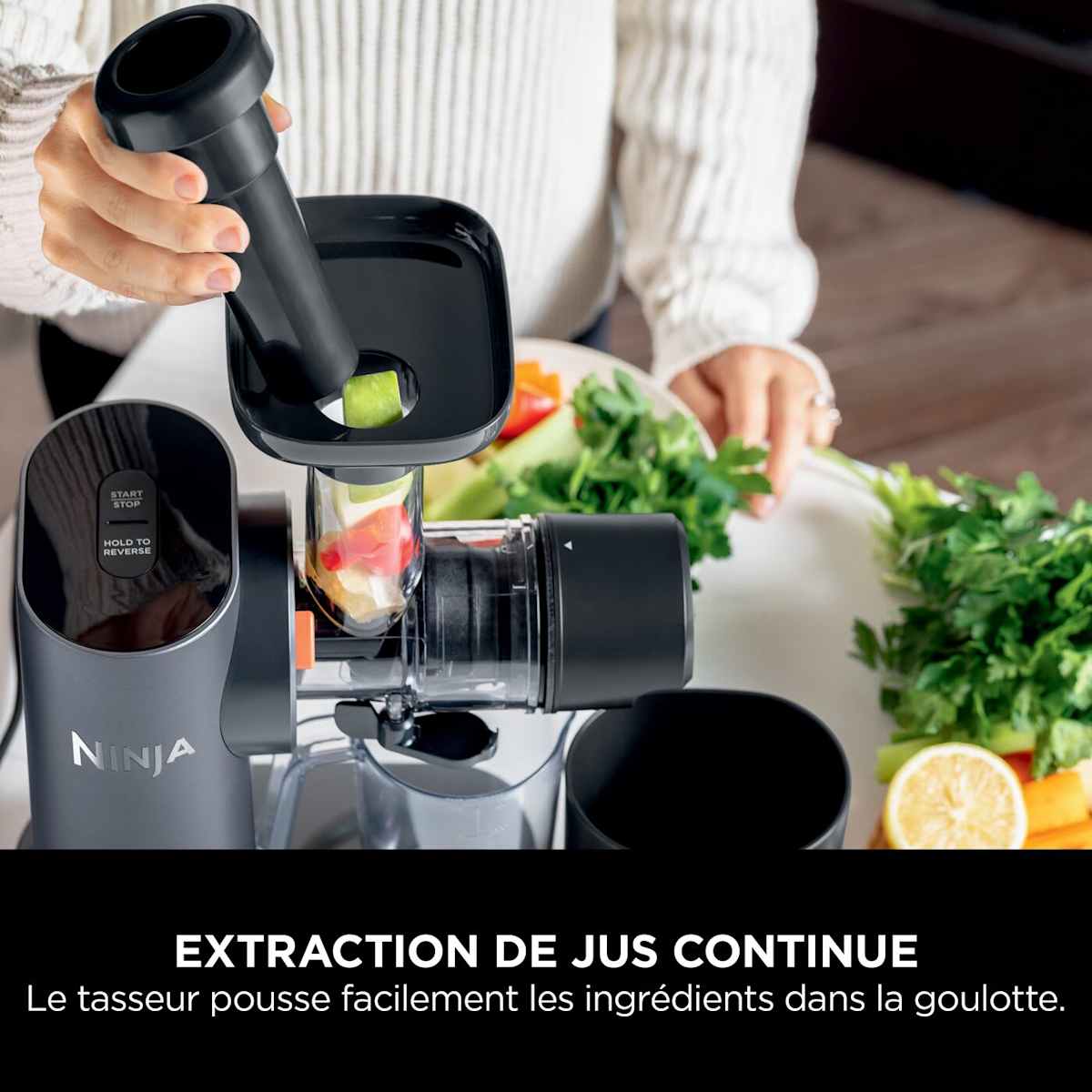 Extracteur de jus à froid Ninja NeverClog - Pressage lent sans colmatage