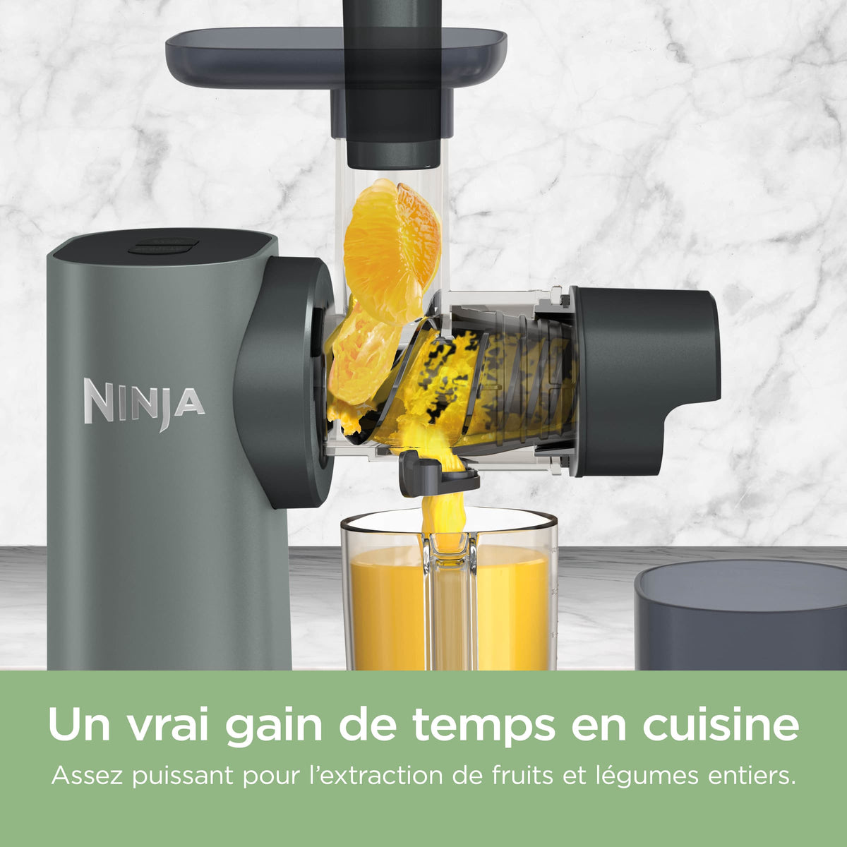 Extracteur de Jus à froid, Râpe & Trancheuse 3-en-1 Ninja NeverClog