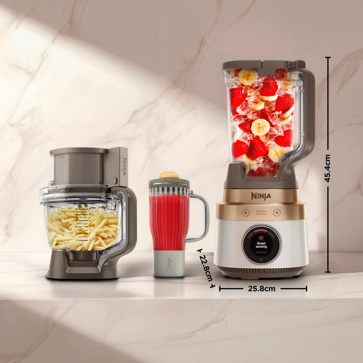 Robot multifonction 3-en-1 Ninja CrushBOSS - Blender, robot culinaire & blender-gourde - Onyx