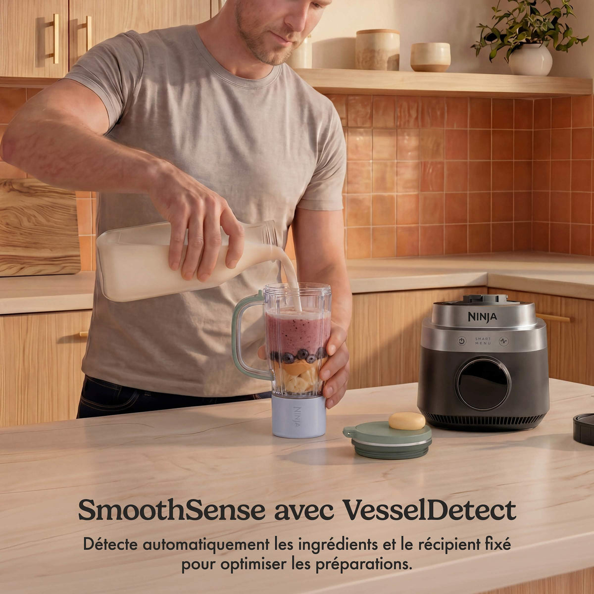 Robot multifonction 3-en-1 Ninja CrushBOSS - Blender, robot culinaire & blender-gourde - Onyx
