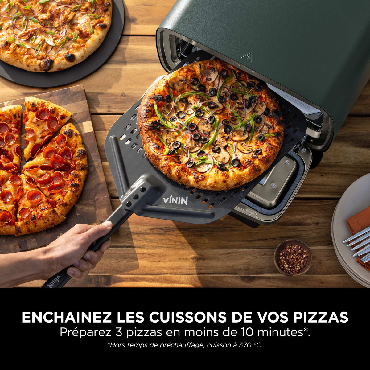 Four à pizza et Air Fryer électrique d’extérieur Ninja Artisan - Vert et Or MO201EUGN2