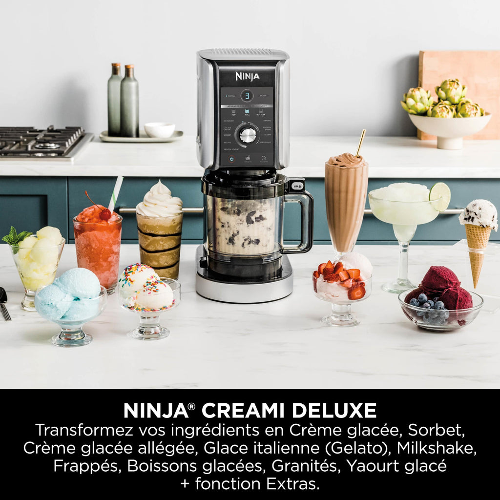 Machine à glace Ninja CREAMi Deluxe 10-en-1 – Glaces, sorbets et gelato maison