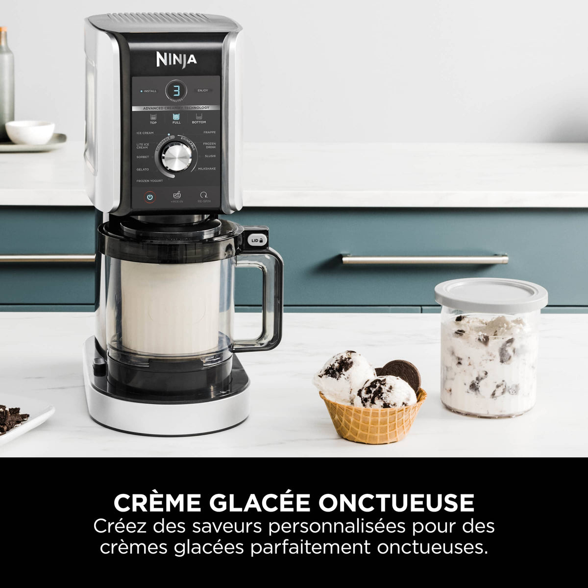 Machine à glace Ninja CREAMi Deluxe 10-en-1 – Glaces, sorbets et gelato maison