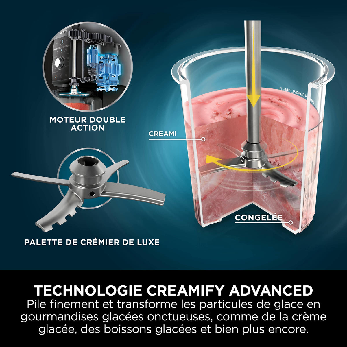 Machine à glace Ninja CREAMi Deluxe 10-en-1 – Glaces, sorbets et gelato maison