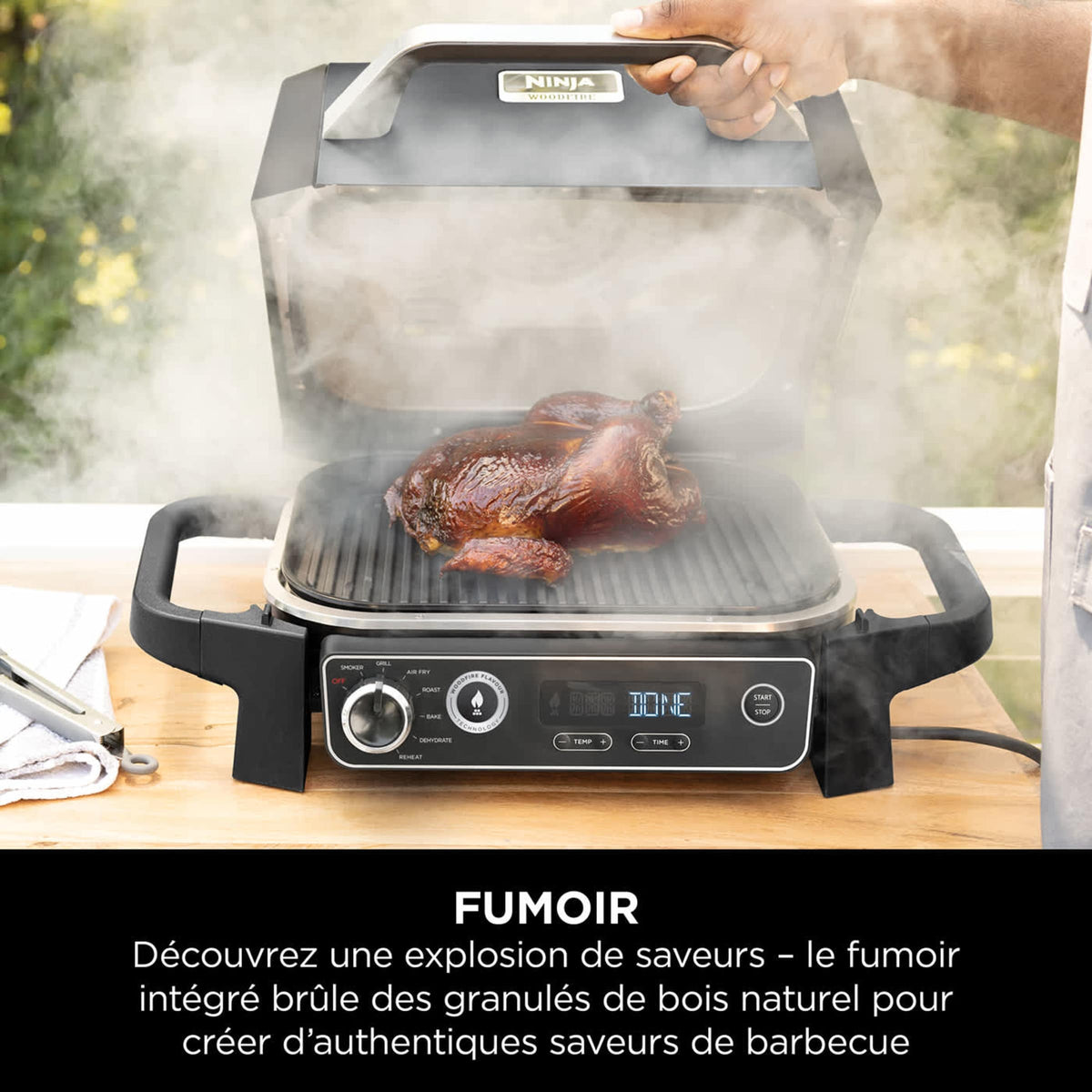 Barbecue électrique et fumoir Ninja Woodfire avec fumage naturel OG701EU