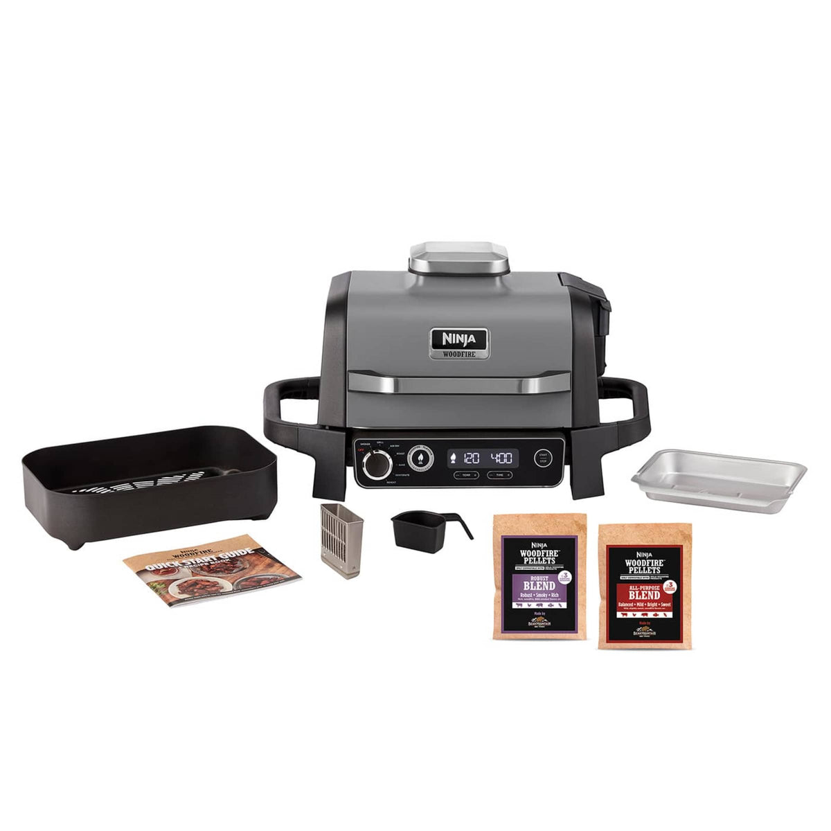 Pack barbecue électrique & Fumoir Ninja Woodfire avec chariot et housse