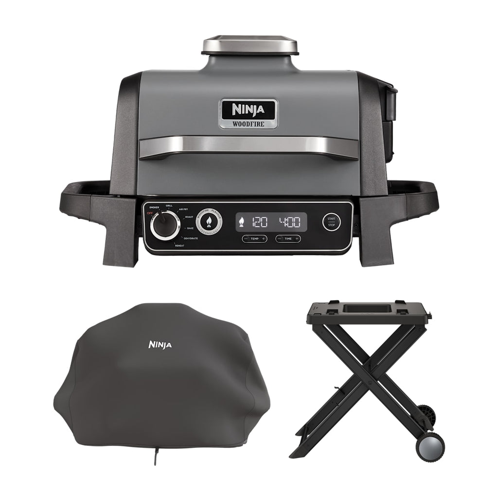 Pack barbecue électrique & Fumoir Ninja Woodfire avec chariot et housse