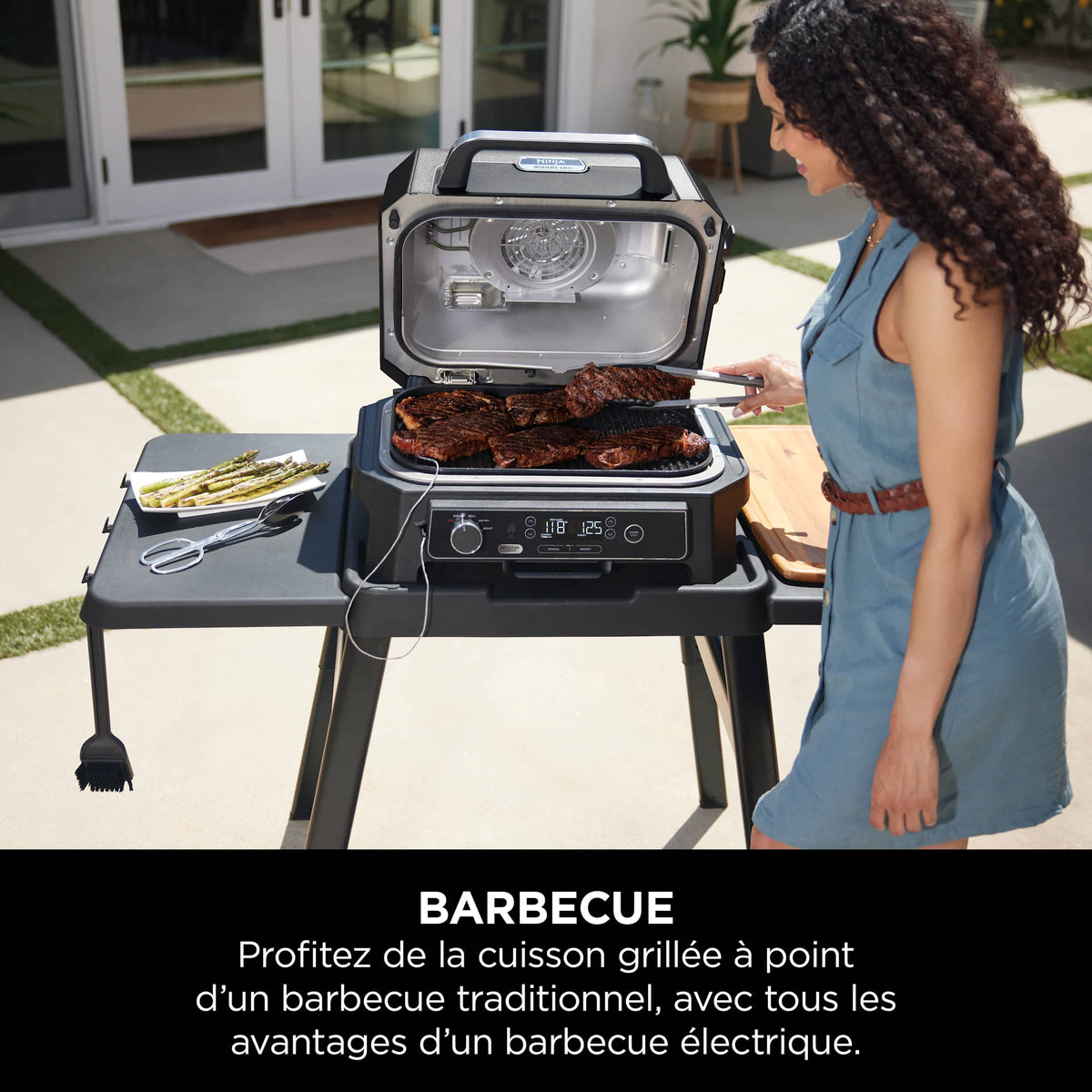 Barbecue électrique et fumoir Ninja Woodfire Pro XL avec thermosonde Smart Cook OG850EU