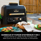 Barbecue électrique et fumoir Ninja Woodfire Pro Connect XL avec housse - Noir et Or