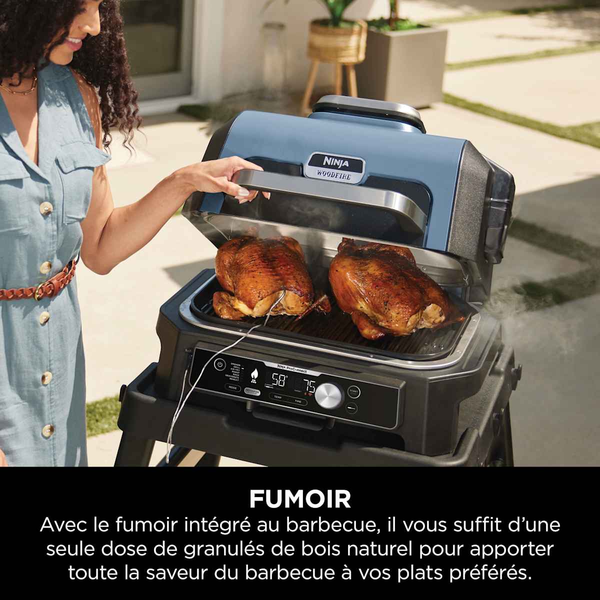Barbecue électrique et fumoir Ninja Woodfire Pro Connect XL avec app OG901EU