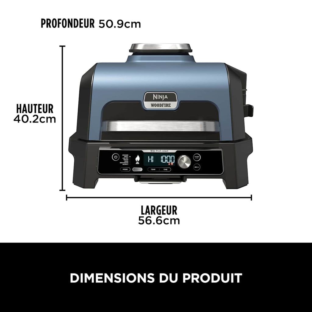 Barbecue électrique et fumoir Ninja Woodfire Pro Connect XL avec app OG901EU