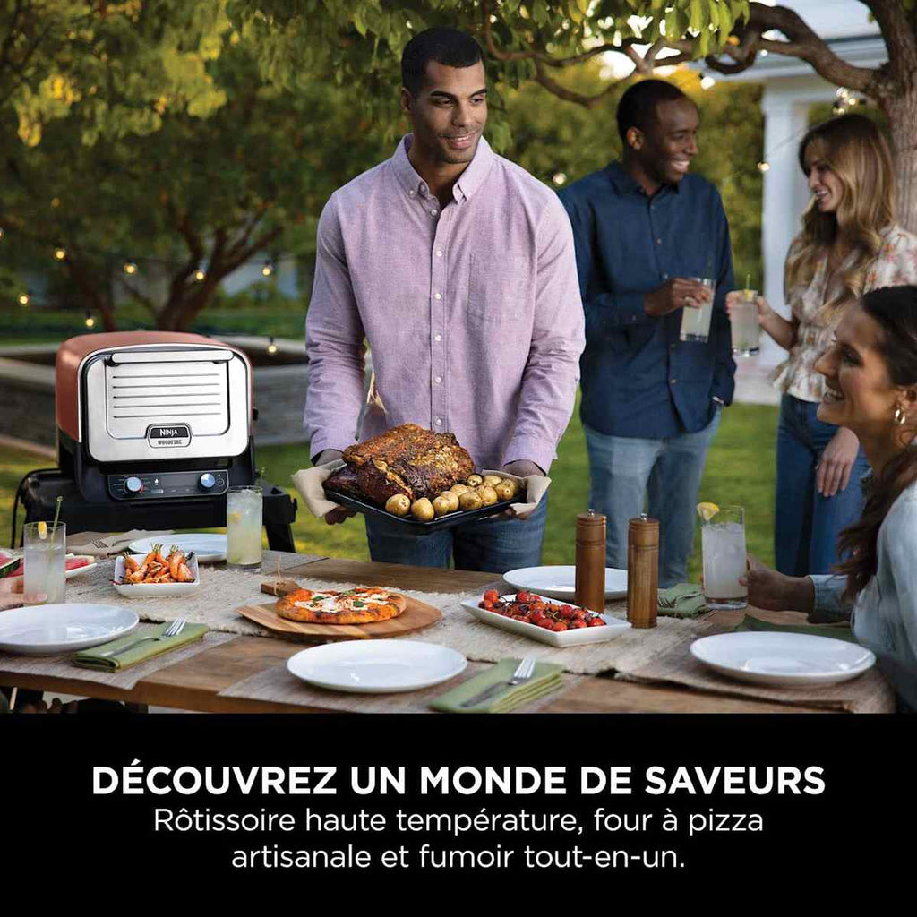 Four d'extérieur Ninja Woodfire 8-en-1 – Pizza, Grillades, Fumage et Air Fry OO101EU