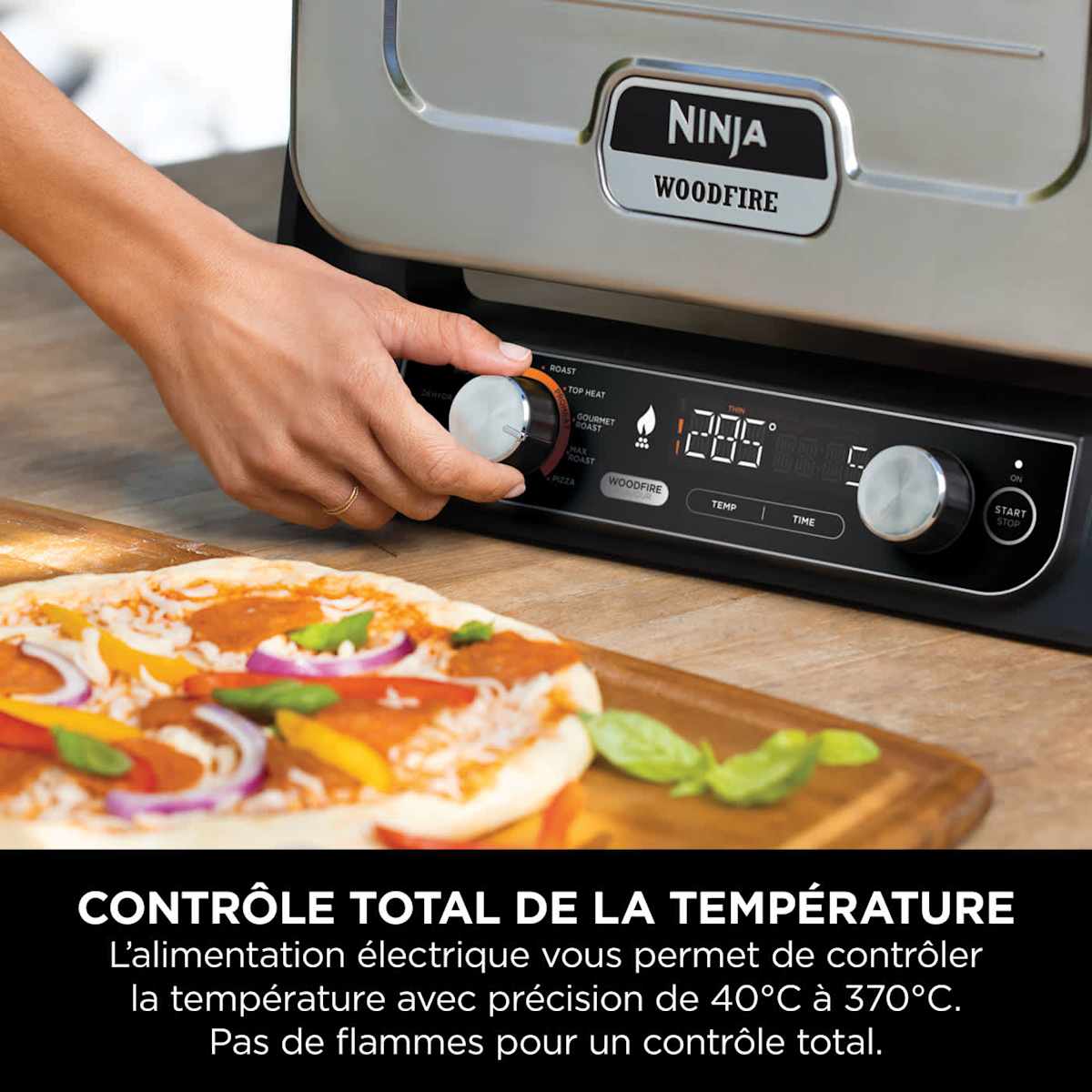 Four d'extérieur Ninja Woodfire 8-en-1 – Pizza, Grillades, Fumage et Air Fry OO101EU