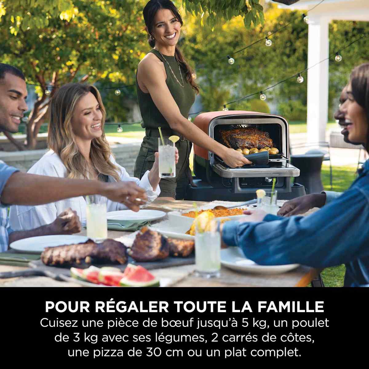 Four d'extérieur Ninja Woodfire 8-en-1 – Pizza, Grillades, Fumage et Air Fry OO101EU