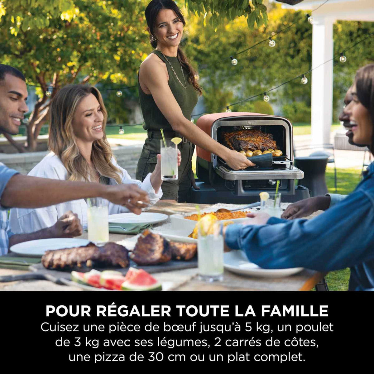 Four d'extérieur Ninja Woodfire 8-en-1 – Pizza, Grillades, Fumage et Air Fry OO101EU