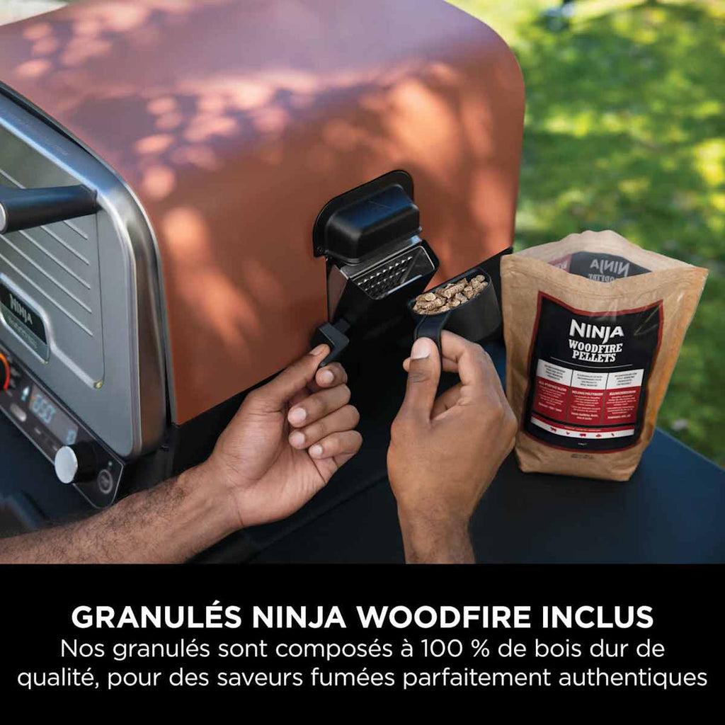 Four d'extérieur Ninja Woodfire 8-en-1 – Pizza, Grillades, Fumage et Air Fry OO101EU