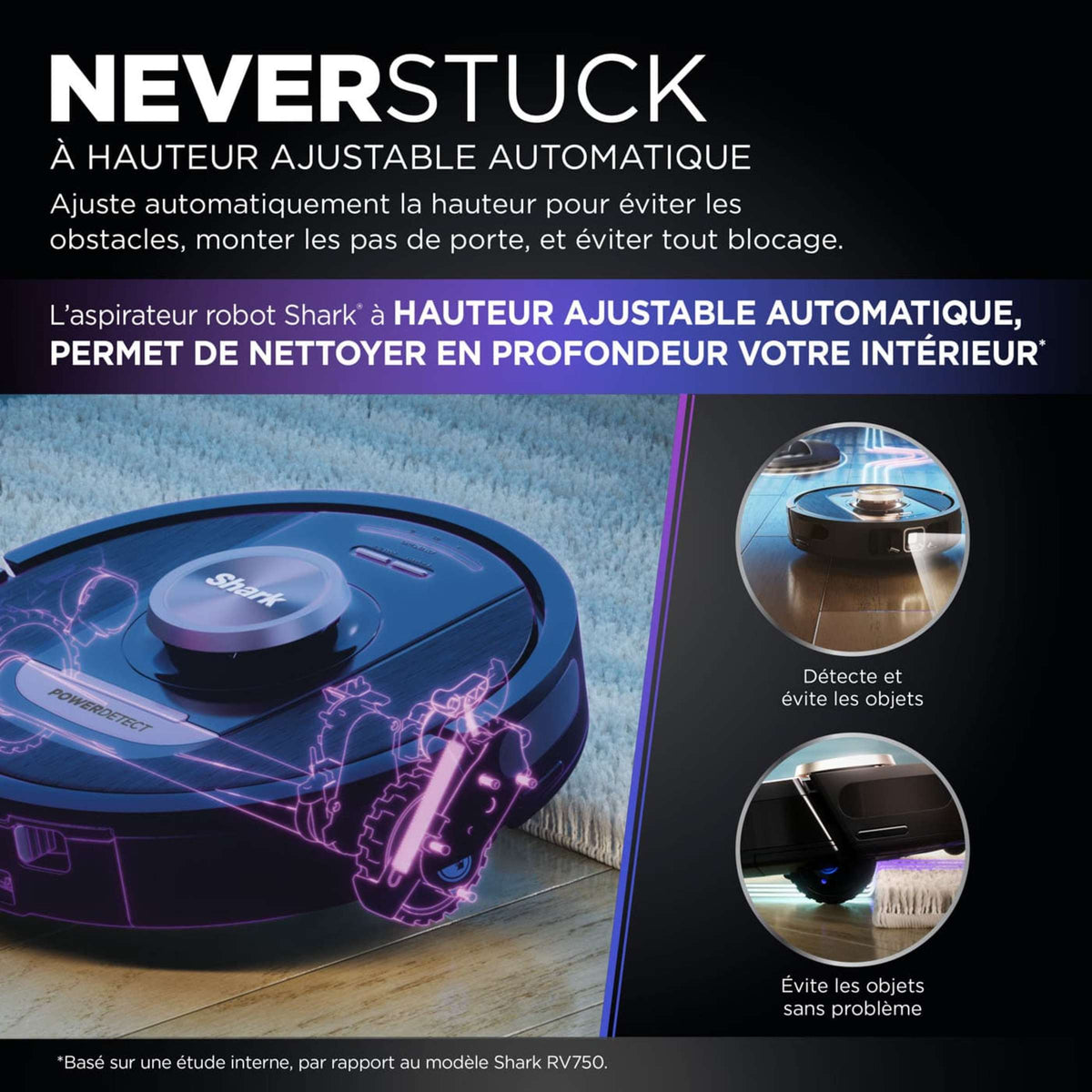 Robot aspirateur Shark PowerDetect avec autovidage RV2820VEEU